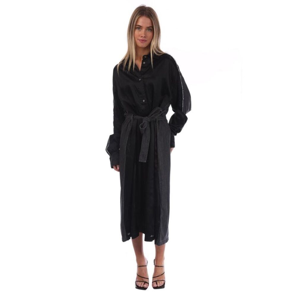Diesel Womens/Ladies D-Paige-Stram Rayon Shirt Dress / Black